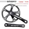 Litepro Folding Bike Crankset with Round Chainrings: 45T, 47T, 53T, 56T, 58T - Square Hole Design