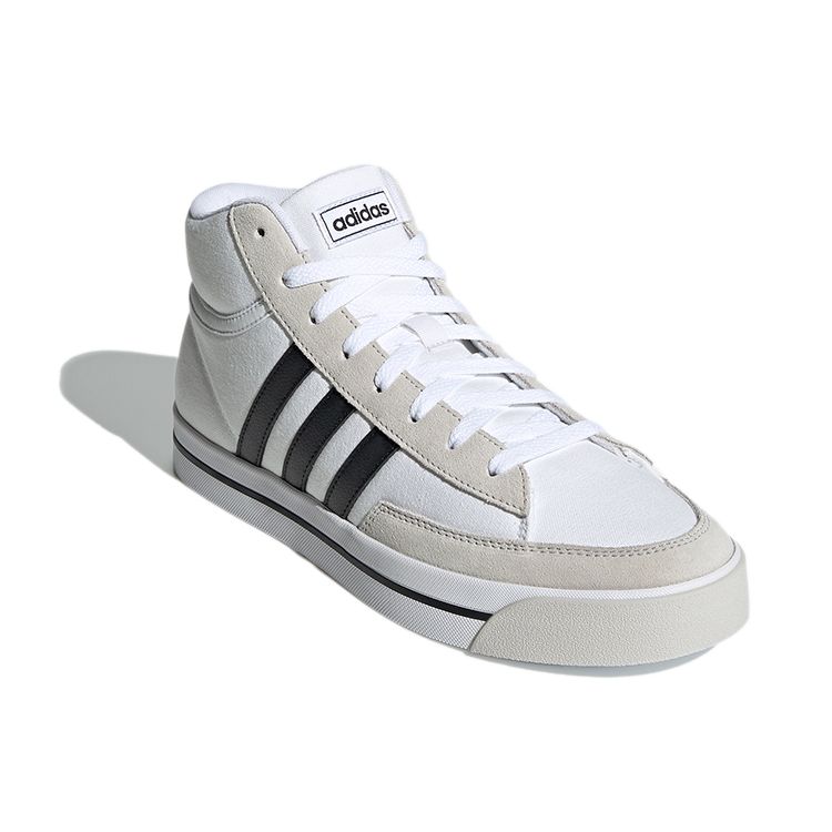 Adidas Neo Retrovulc Mid Canvas Suede Retro Basketball Shoes Men Sneakers White Gray H02211