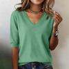 Fashion Women's Knitted V-neck Sweater Loose Bottoming Shirt T-shirt