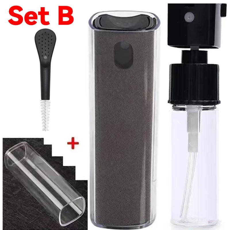 2 in 1 Touch Screen Mini Screen Cleaner Spray Empty Bottle Set Dust Remover Polish Cleaning Tools for Phone Laptop Cleaning Kit