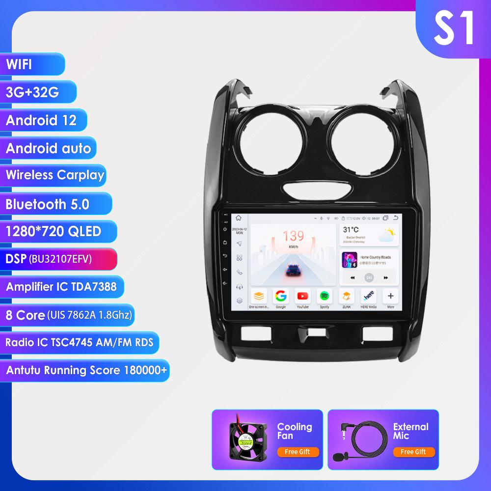 

Hizpo Carplay Android Car Radio for Renault Duster 2015 2016 2017 2018 -2020 Navigation GPS Multimedia Player Stereo Intelligent Screen WiFi+4G DSP S1 8Core 3G 32G