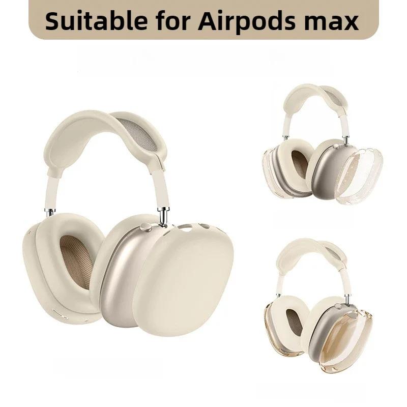 3 In 1 Clear Soft TPU Silicone Skin Protector Ear Cups Case for Airpods Max Airpodmax Anti Scratch Headphones Cover Accessories