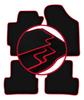 Alfombrillas de terciopelo con borde rojo para: Hyundai Coupe II GK coupe (2001-2008)