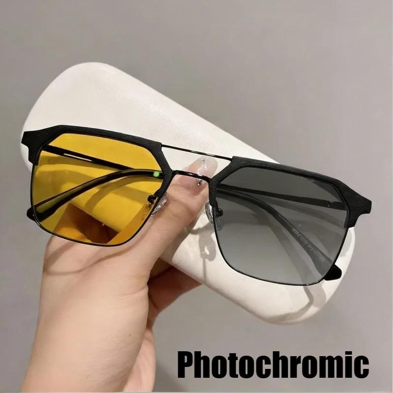 

Day-Night Dual-Use Myopia Night Vision Glasses Night Driving Anti-Glare Night Vision Glasses Semi-Rim Photochromic Glasses -4.0 -4.0 матовий чорний колір