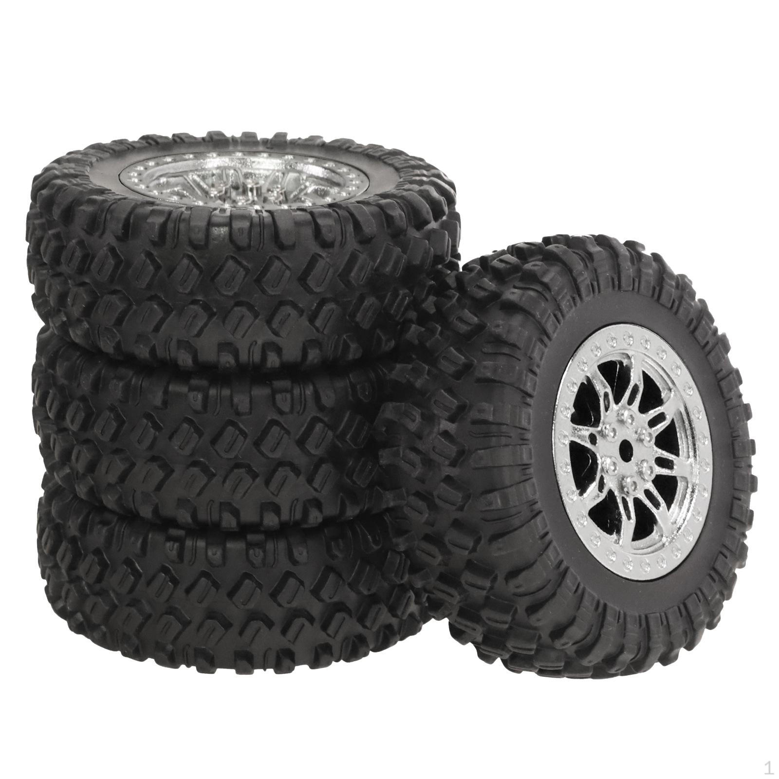 

4 Pieces RC Car Tires DIY Modification High Performance Upgrade Accessories Wheel срібний