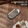 Snow Sand 304 Stainless Steel Storage Trays Snack Plates Retro Steak Barbecue Tableware Plate Cutlery Holder Decorative Dish