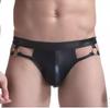 Thong men's sex underwear men's underwear European and American sexy imitation leather mesh men's thong