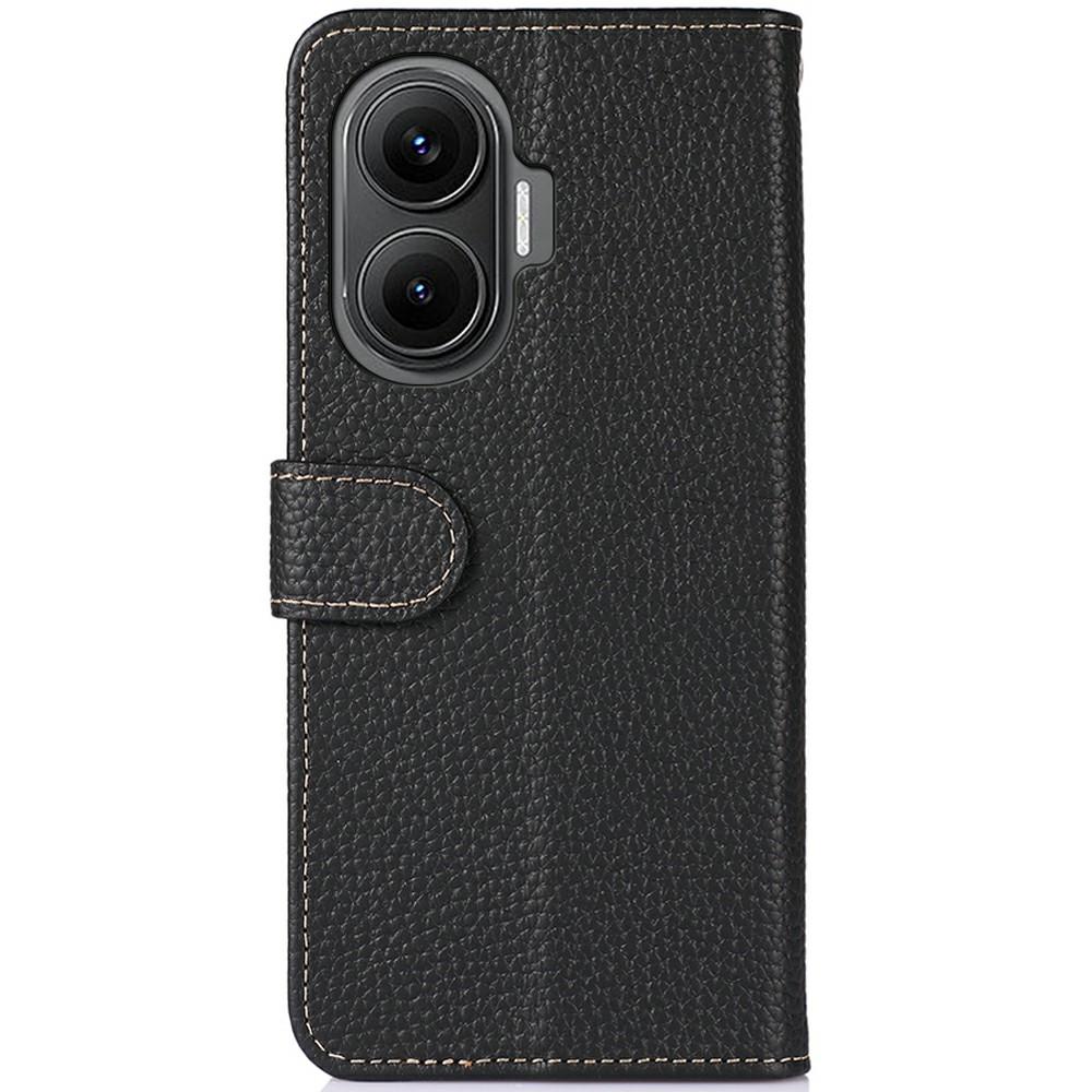 KHAZNEH For Xiaomi Redmi Turbo 4 Pro 5G/Poco F7 5G Case Genuine Cow Leather Flip Phone Cover