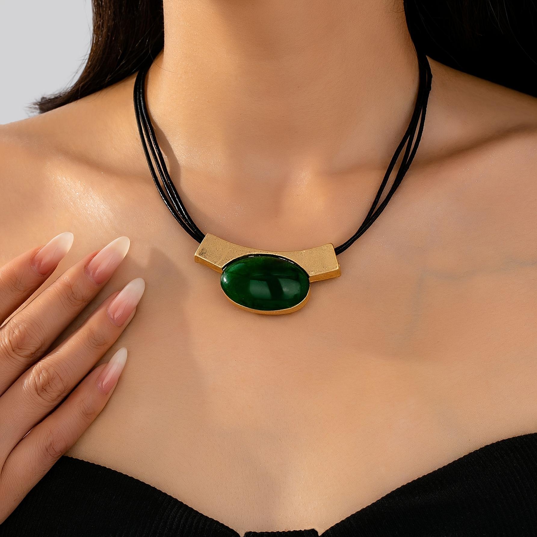 

Богемное винтажное многослойное ожерелье для женщин зелёный