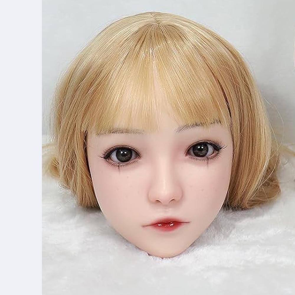 100% Silicone Head Standard Wig Suitable for 130-180CM Sex Doll Body 2 Connection Methods Sex Toys Mannequins Silicone Heads GJ004