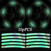 New 10pcs Car Wheel Hub Reflective Sticker Tire Rim Reflective Strips Luminous Sticker for Night Driving Car-Styling Accessories