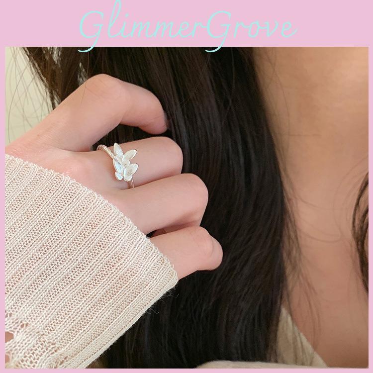 Eleganter Schmetterlings-Design Offener Ring für Damen Stilvolles und Schickes Modeaccessoire
