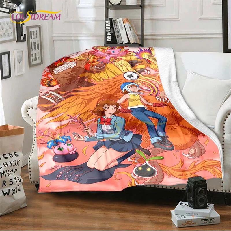 New Cartoon Digimon Blankets for Beds Anime Blanket Queen Size Soft Bed Sheet Rome Decor Winter Bedding Cover Kids Gift Picnic