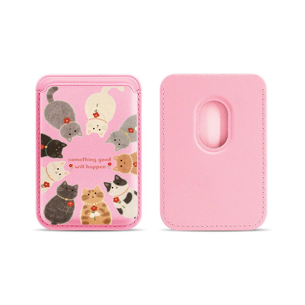 

Lucky Fashion Leather Card Wallet Cover Phone Card Holder Magnetic Case Suitable For All iPhone For Magsafe Card Phone Back Bag