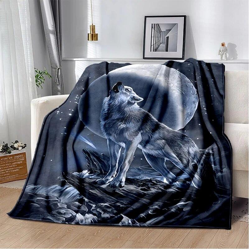 

Фланелеві ковдри Art Fantasy Wolf Прикраси для дому та затишні пледи для постільної білизни, дивана та подарункові ковдри для пікніка 100cm x 150cm