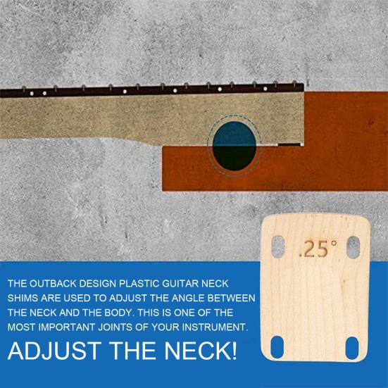 3 Stück Gitarrenhals-Unterlegscheiben, Massivholz-Halsplatte für angeschraubte Halsbefestigung, 0,25/0,5/1 Grad Gitarrenhalsplatten-Werkzeug für die Reparatur des Gitarren-Bass-Halses