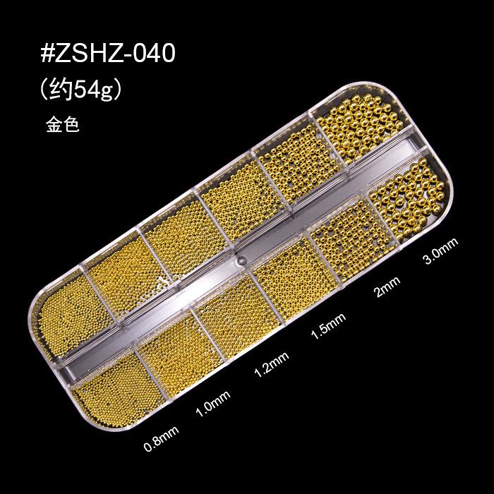 12 Grid Nail Art Jewelry Metal Three-Dimensional Mini Versatile Nail Art Steel Ball Decoration Mixed