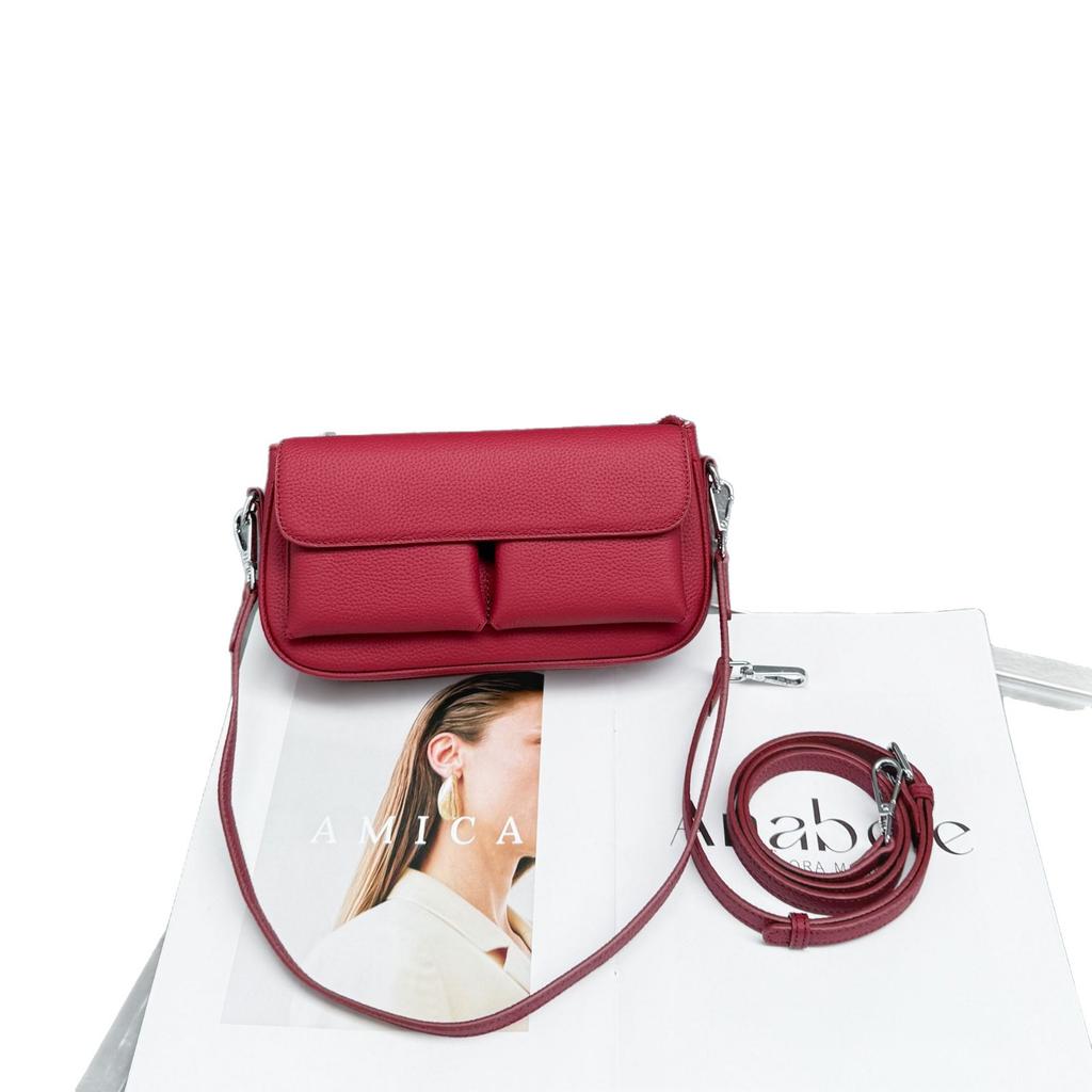 Cowhide New Casual Women's Shoulder Crossbody Small Bag Commuting Small Fresh Women's Mobile Phone Change Bag Genuine Leather