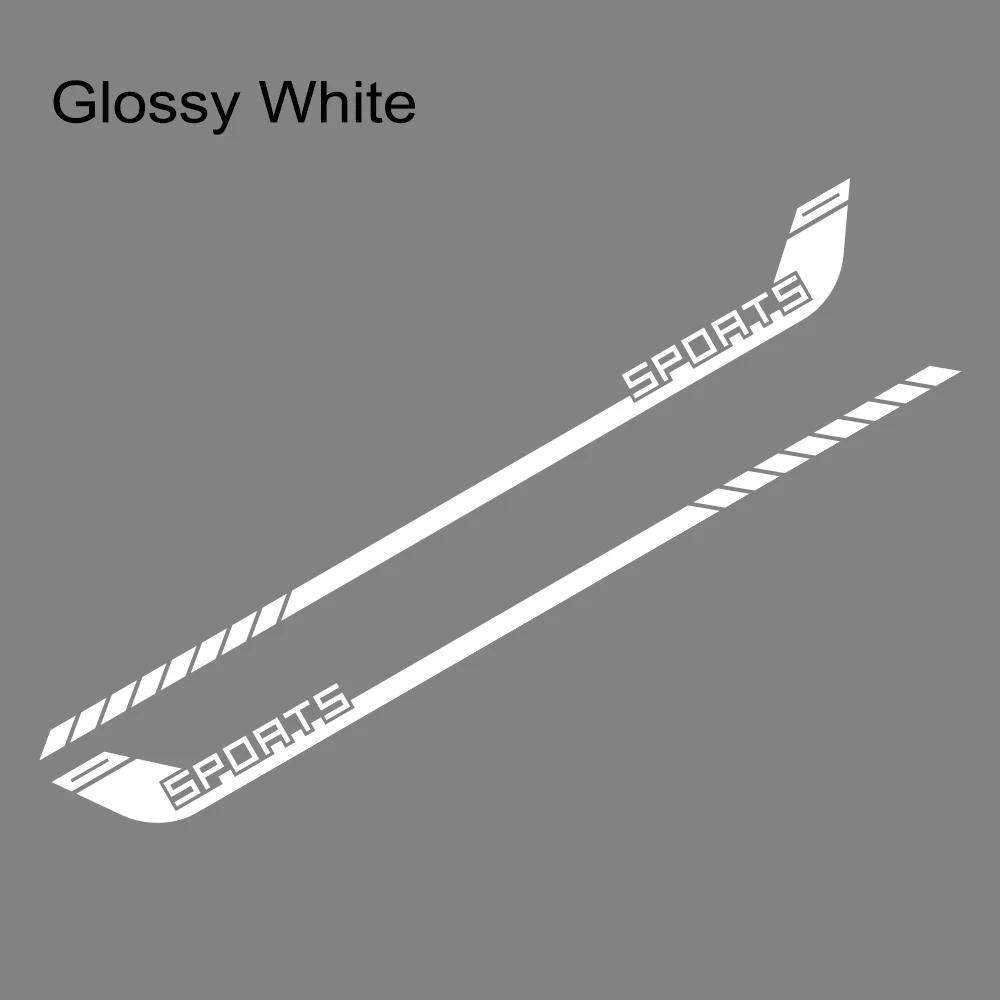 2PCS 200*20cm Sports Racing Stripe Pattern Car Stickers Car Body Side Skirt Decals Waterproof Auto Body Decoration Accessories