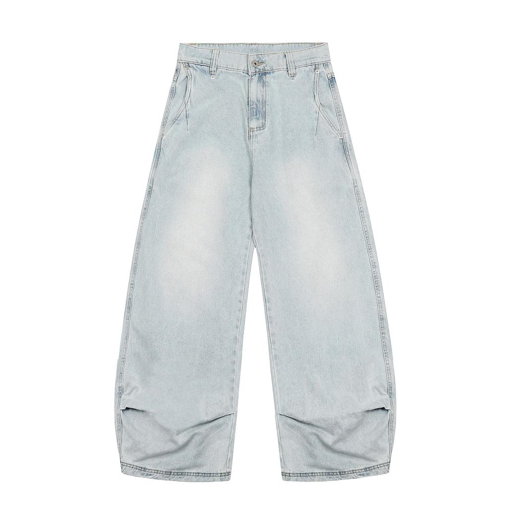 JYL Men's Bootcut Jeans American Washed Draped Summer Loose Cleanfit Casual Denim