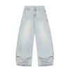 JYL Men's Bootcut Jeans American Washed Draped Summer Loose Cleanfit Casual Denim