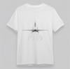 Women's Oversize T-Shirt Jet Fighter Technical Drawing Tee Short Cotton White