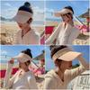 Sun Visor for UV Wide UV with Elastic for [Qzkouma] Women, Hat, Protection, Cap, Brim, Protection, Cord, Lightweight, Children, PIKD-016 (Khaki)