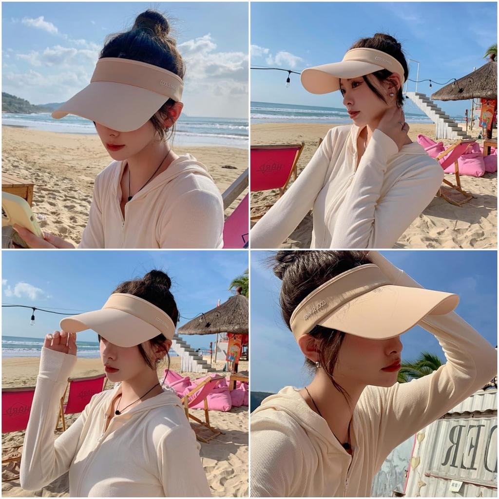 Sun Visor for UV Wide UV with Elastic for [Qzkouma] Women, Hat, Protection, Cap, Brim, Protection, Cord, Lightweight, Children, PIKD-016 (Khaki)