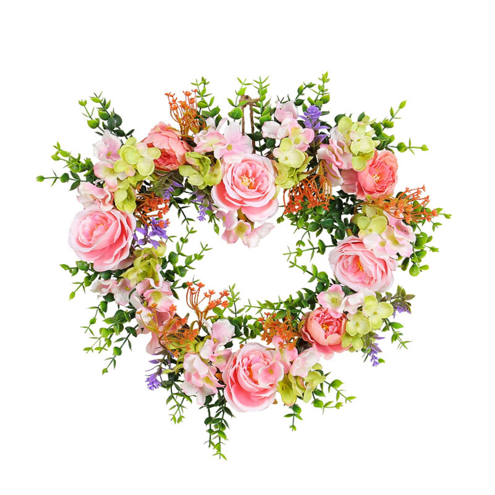 Valentine Day Wreath Heart Shaped Garlands Wreath Vintage Art Simulation Rose Flowers Wreath for Wedding Home Decors 1