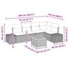 6 Piece Garden Sofa Set with Storage Black and Cream Poly Rattan