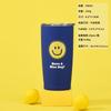Stainless Steel Vacuum Insulated Tumbler With Straw Lid Blue Smile Design 350ml To 1000ml Office Travel Gym