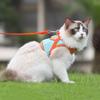 Kattenharnas en Lijn Ontsnappingsbestendig Kattenharnas met Reflecterende Strepen Verstelbaar Stap-in Harnas voor Kleine Middelgrote Katten