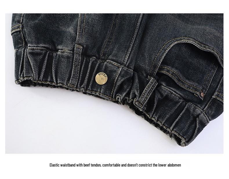 Girls' Wide-Leg Jeans with Stylish Back Pocket, Coffee Color – Autumn 2025