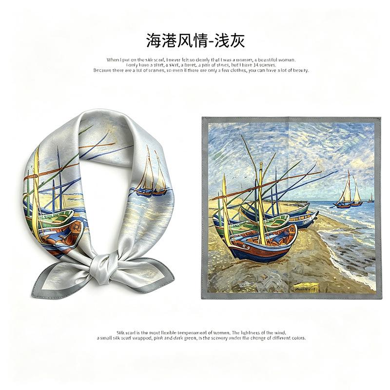 [111 mulberry silk] Korean version of classic cashew nut flower bag headscarf, small square scarf, shirt, suit, thin silk silk scarf