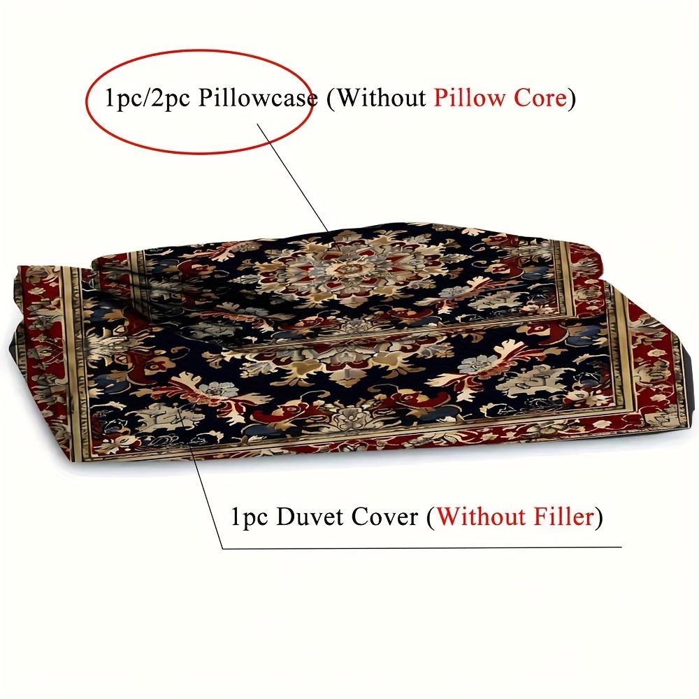 2/3pcs European Palace Style Floral Print Duvet Cover Set (1 Duvet Cover + 1/2 Pillowcase, Without Core), Elegant Retro Pattern