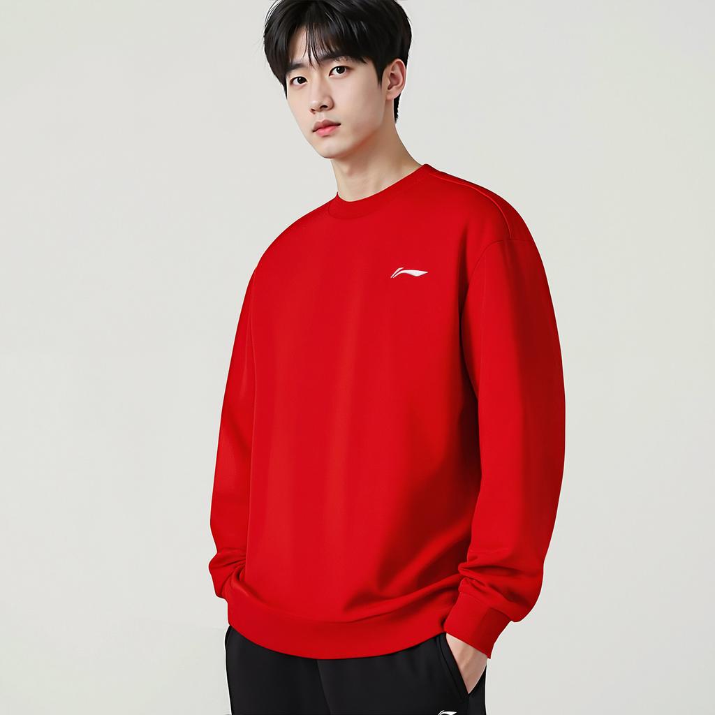 Li Ning Sweatshirts Unisex Bull Red Moderate Regular AWDVG77-