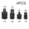 4pcs Socket Convertor Adaptor Reducer Set 1/2 To 3/8 3/8 To 1/4 3/4 To 1/2 Impact Drive Socket Adaptor Repair Tools