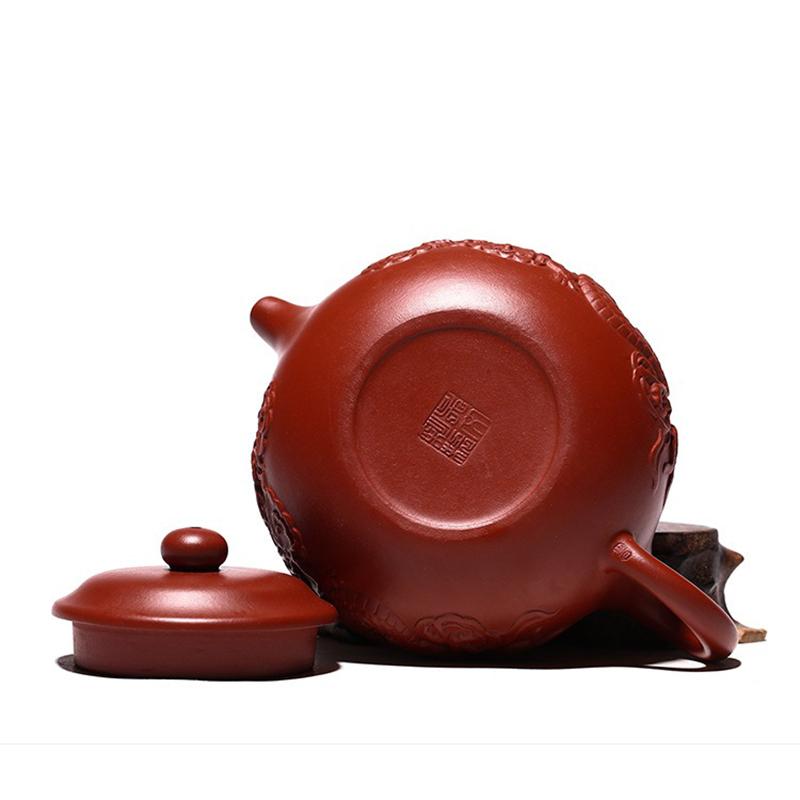 230ml Famous Authentic Mine Dahongpao Purple Clay Teapot, Fully Handmade Double Dragon Antique Tea Pot and Tea Set