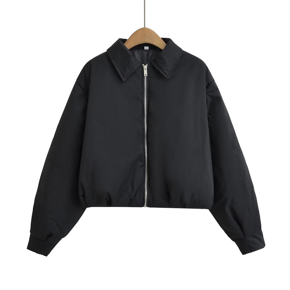 

2024 Versatile Turn-Down Collar Cotton Jacket with Age-Reducing Design Small
