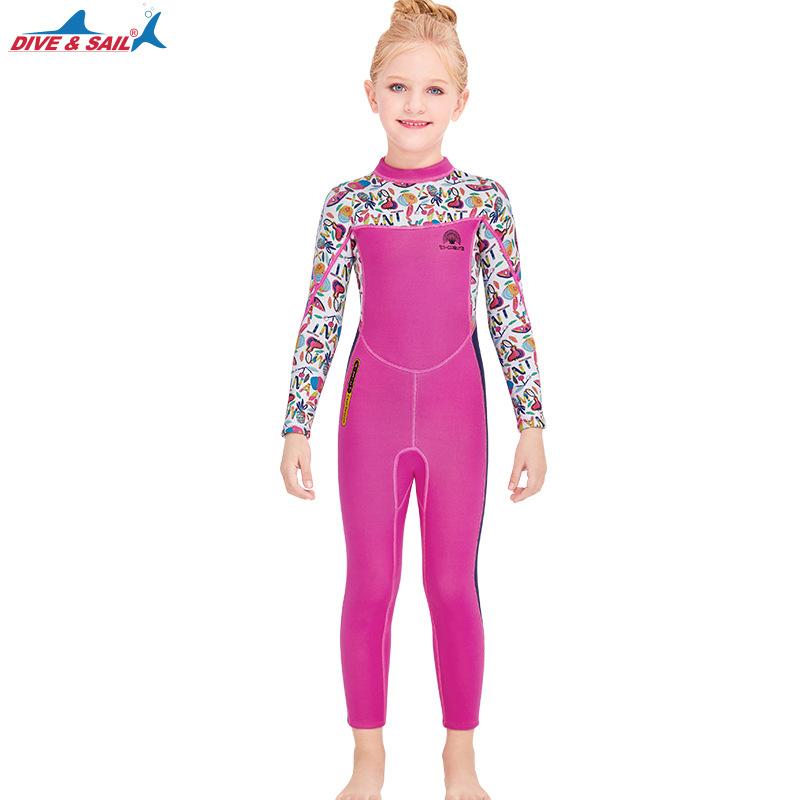 

Новый детский теплый водолазный костюм 2,5 мм, цельный плотный купальник с длинными рукавами, плавающий и серфинговый купальник для маленьких и средних детей M розы красного