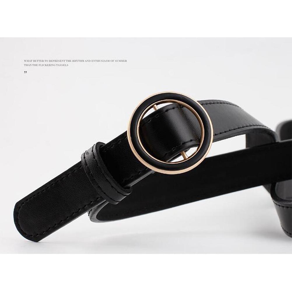 Women Fashion Casual Dark Circle Round Buckle Waist Belt