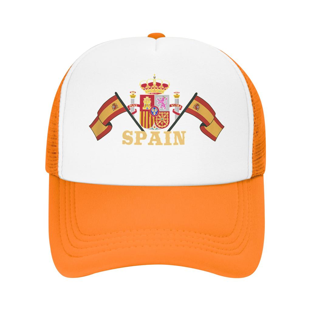Het wapenschild van Spanje Zonnehoeden Spaanse Vlag Vintage Unisex Unisex Mesh Hip Hop Hoeden Vizier Print Wandelen Vissen Pet