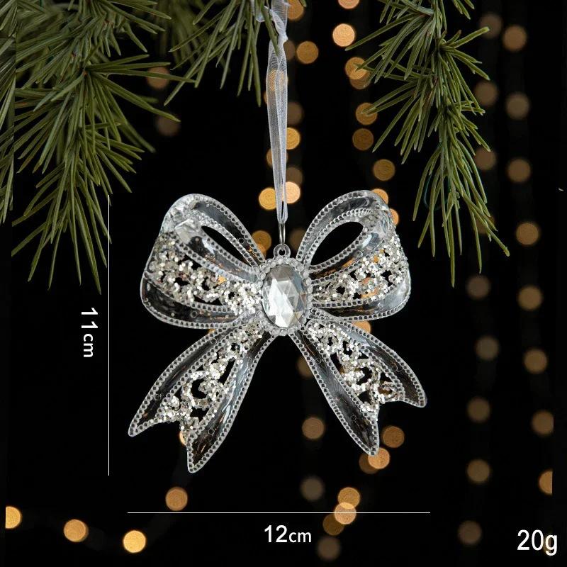 Weihnachts-Eiskristall-Anhänger Weihnachtsbaum-Anhänger Transparente Acryl-Engel-Licht Luxuriöse Szenen-Dekoration Requisiten Silvester 2025