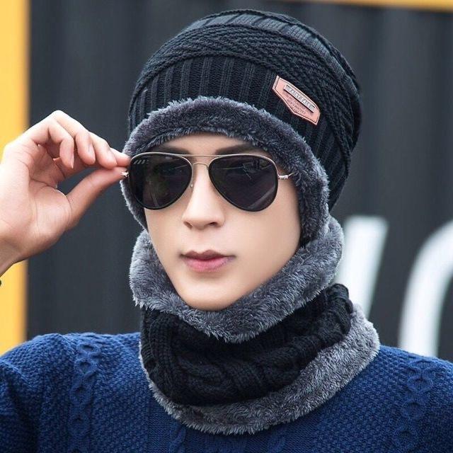 Chapeaux homme et femme hiver épaissis chauds tricotés en laine chapeaux automne et hiver version coréenne velours coupe-froid cyclisme chapeaux en coton pour homme