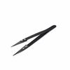 Shopdp 2-Piece Precision Ceramic Tweezers, Heat-Resistant (Silver + White/Black)