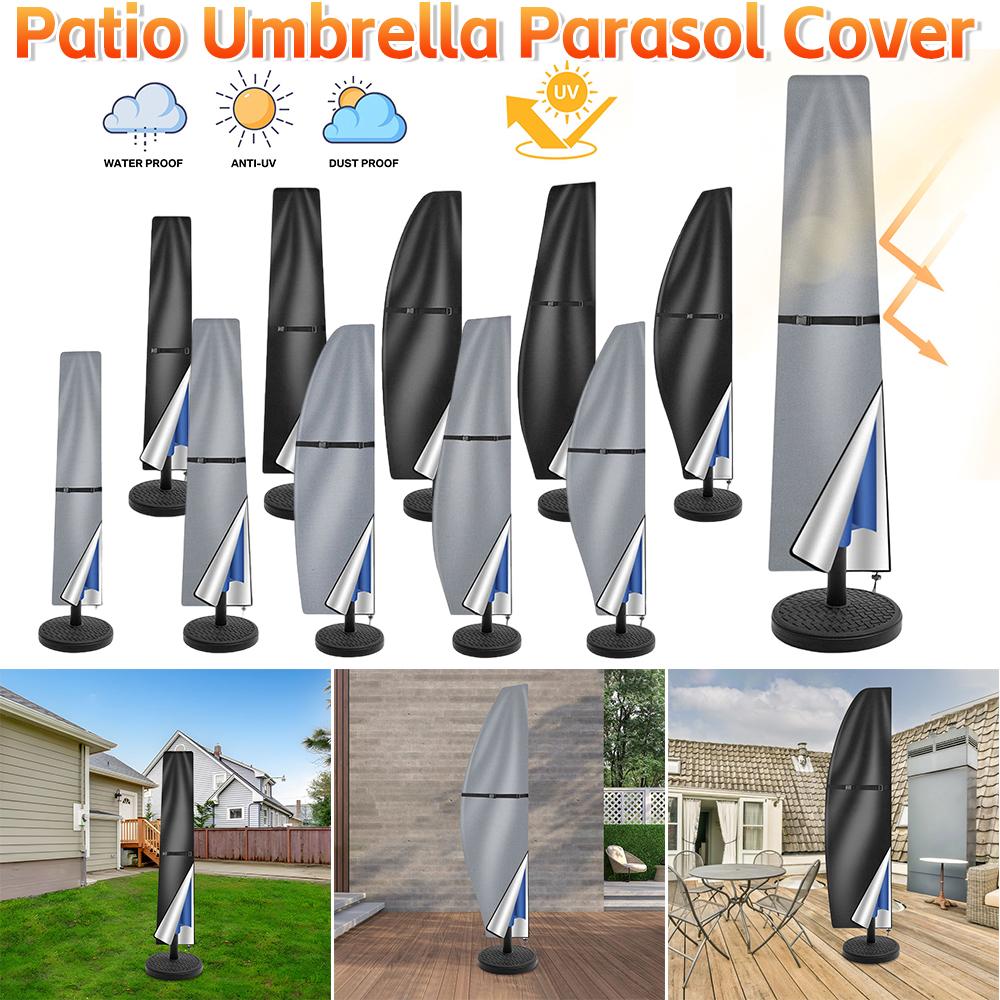 Outdoor Anti-UV Protective Cover With Zipper Cantilever Parasol Rain Cover Waterproof Patio Umbrella Cover For Outdoor Umbrellas