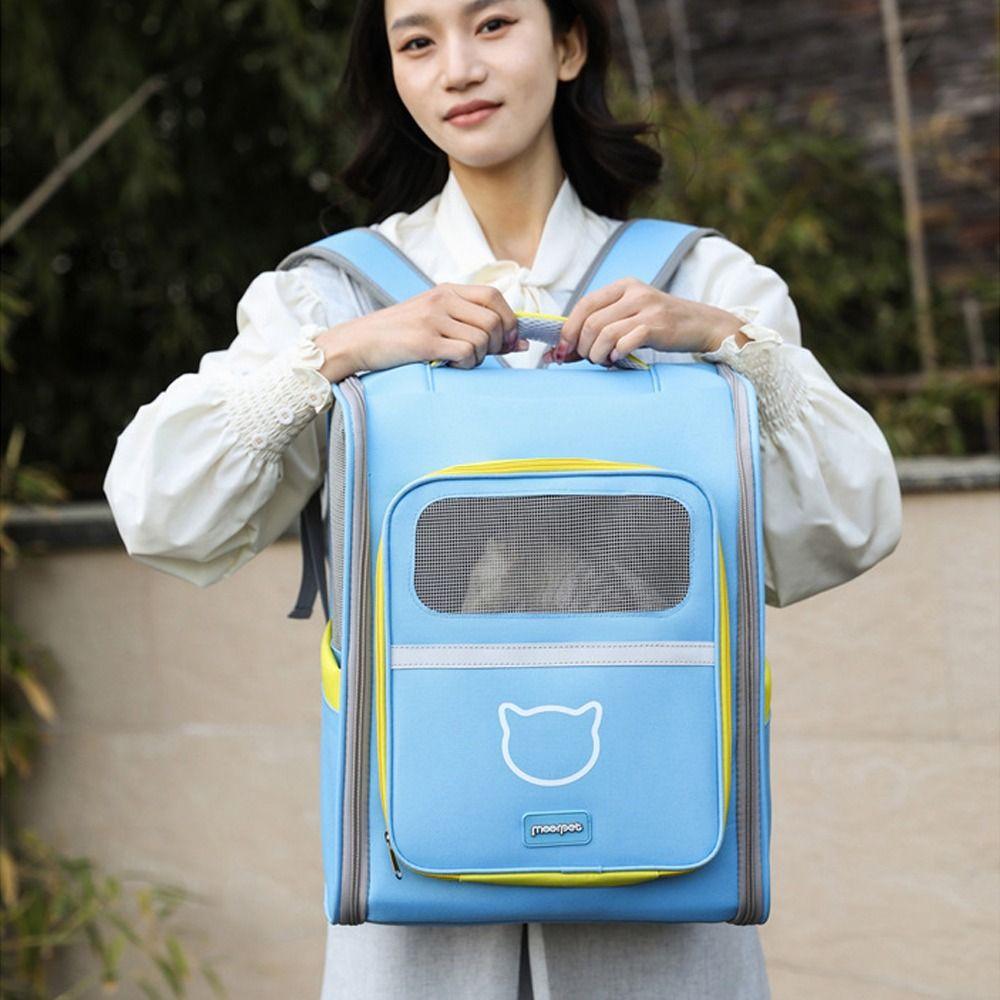 Breathable Pet Carrier Backpack Windproof Pet Travel Backpack Cat Outdoor Bag  Outdoor Activities