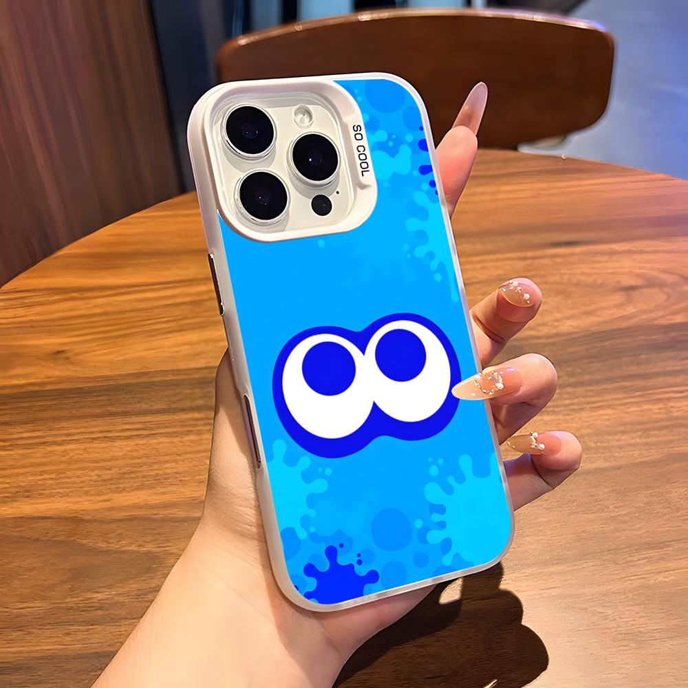 S-Splatoon Game Phone Case For IPhone 17 Air 16 15 14 Plus 13 12 11 Pro 7 8 XS Max XR Silver White Bumper Case