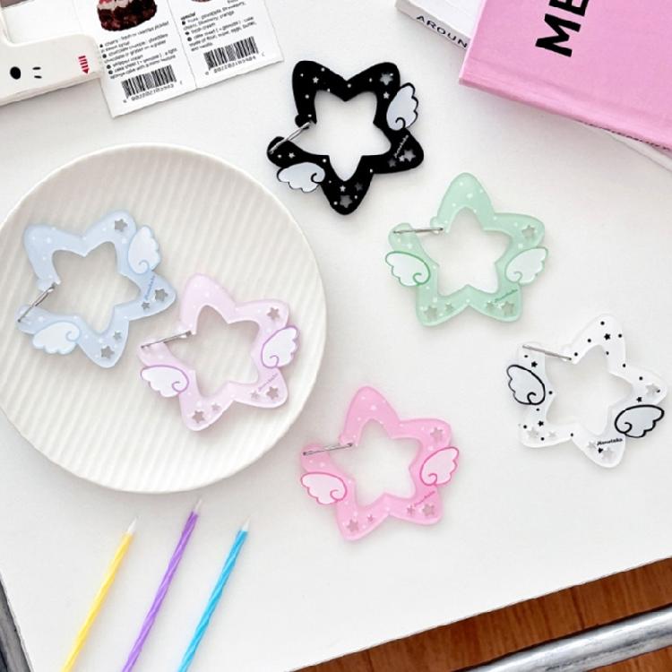 Wing Shape Carabiner Acrylic Buckle Keychain Lovely Phone Pendant Backpack Decorative Buckle Hanging Diy Accessories