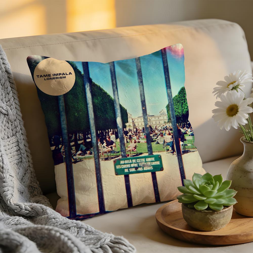 TTame Impala Band Cushion Cover Washed Linen Soft Breathable Decorative Case For Sofa Home Pillow Cover